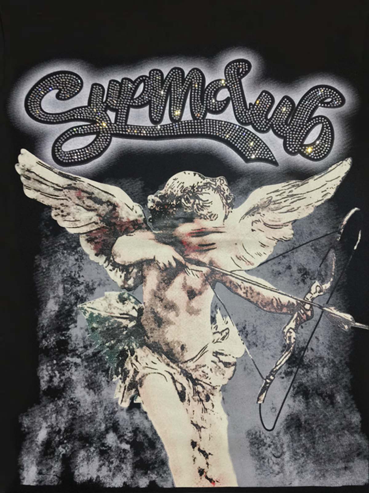 Retro Cupid Rhinestone Graphic T-Shirt - Image 8