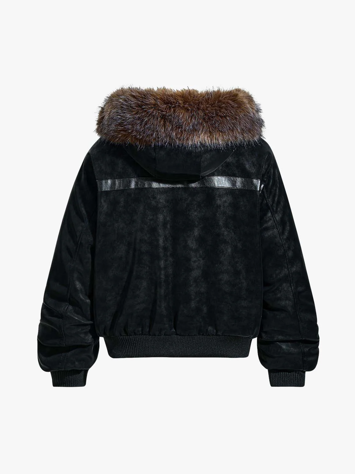 Retro Detachable Faux Fur Collar Suede Fleece Hoodie Jacket - Image 10