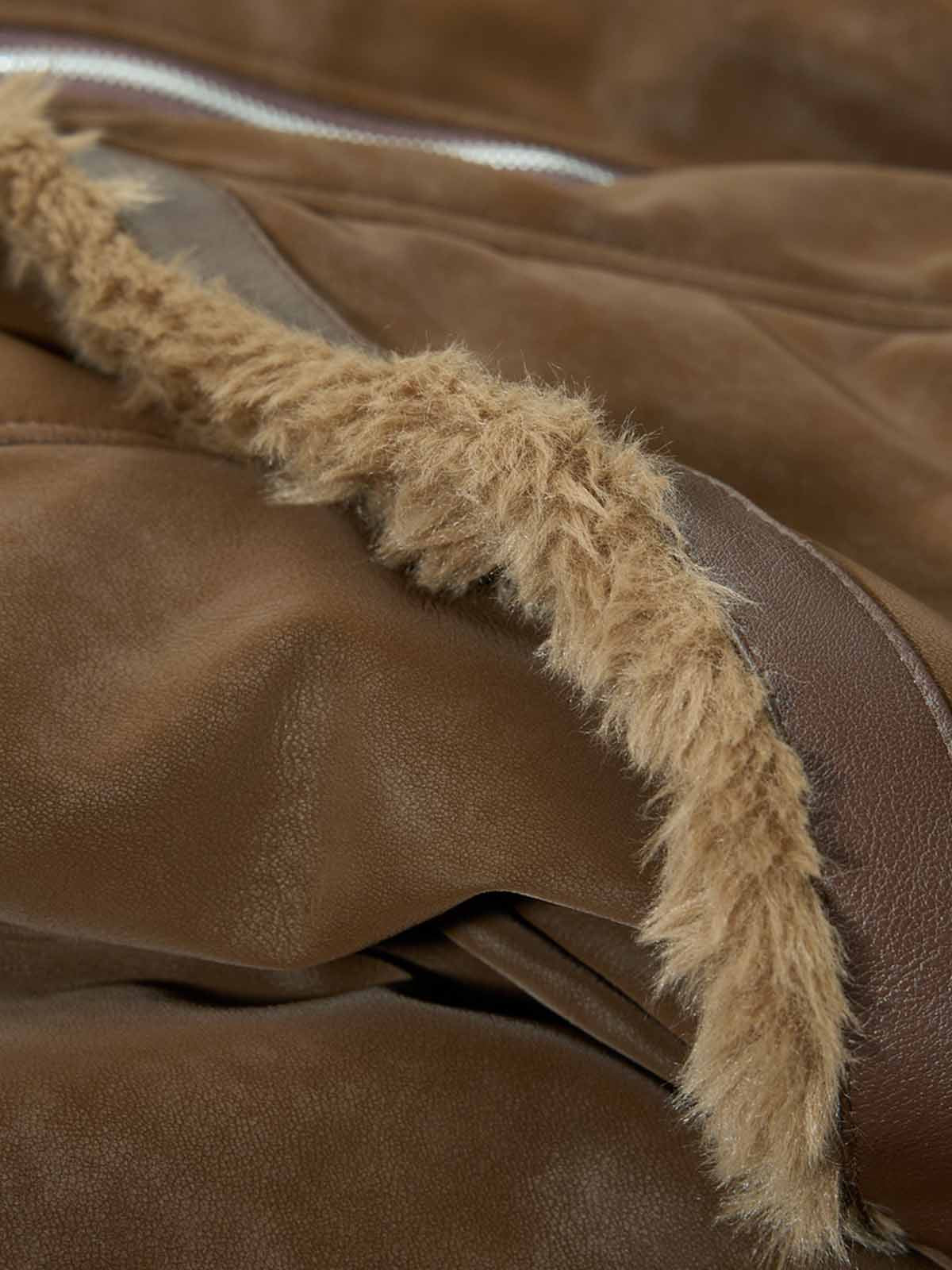 Retro Detachable Faux Fur Collar Suede Fleece Hoodie Jacket - Image 16