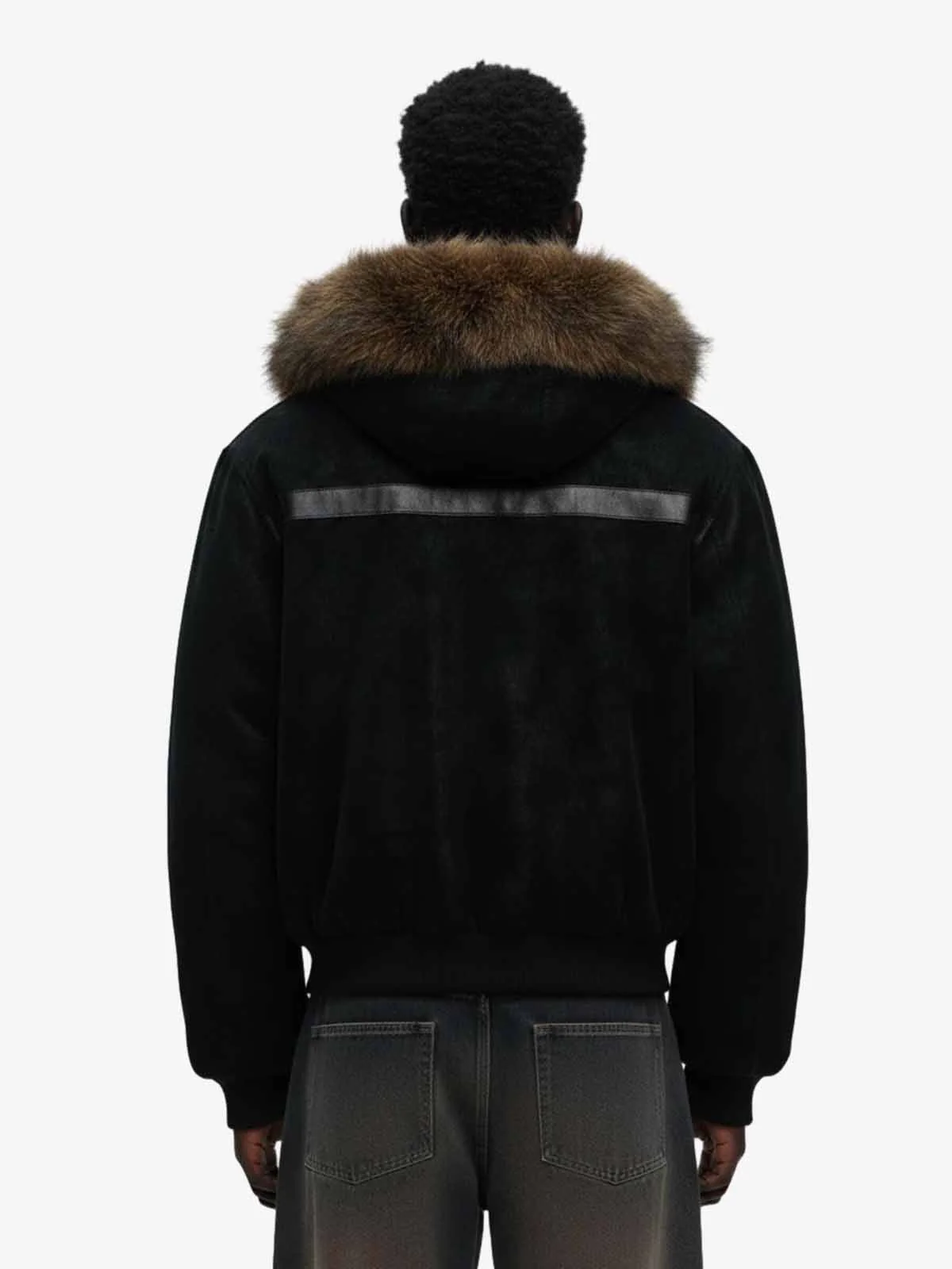 Retro Detachable Faux Fur Collar Suede Fleece Hoodie Jacket - Image 4