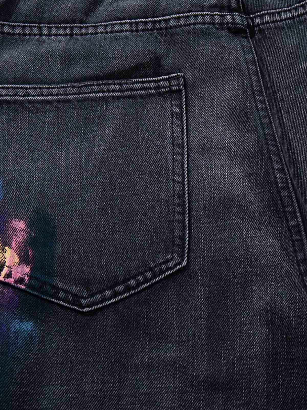 Retro Distressed Colorful Graffiti Art Print Jeans - Image 11