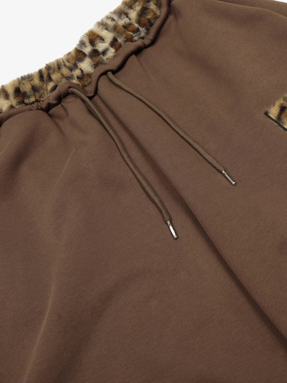 Retro Double-Waist Leopard Patch Barrel Pants - 2564 - Image 10
