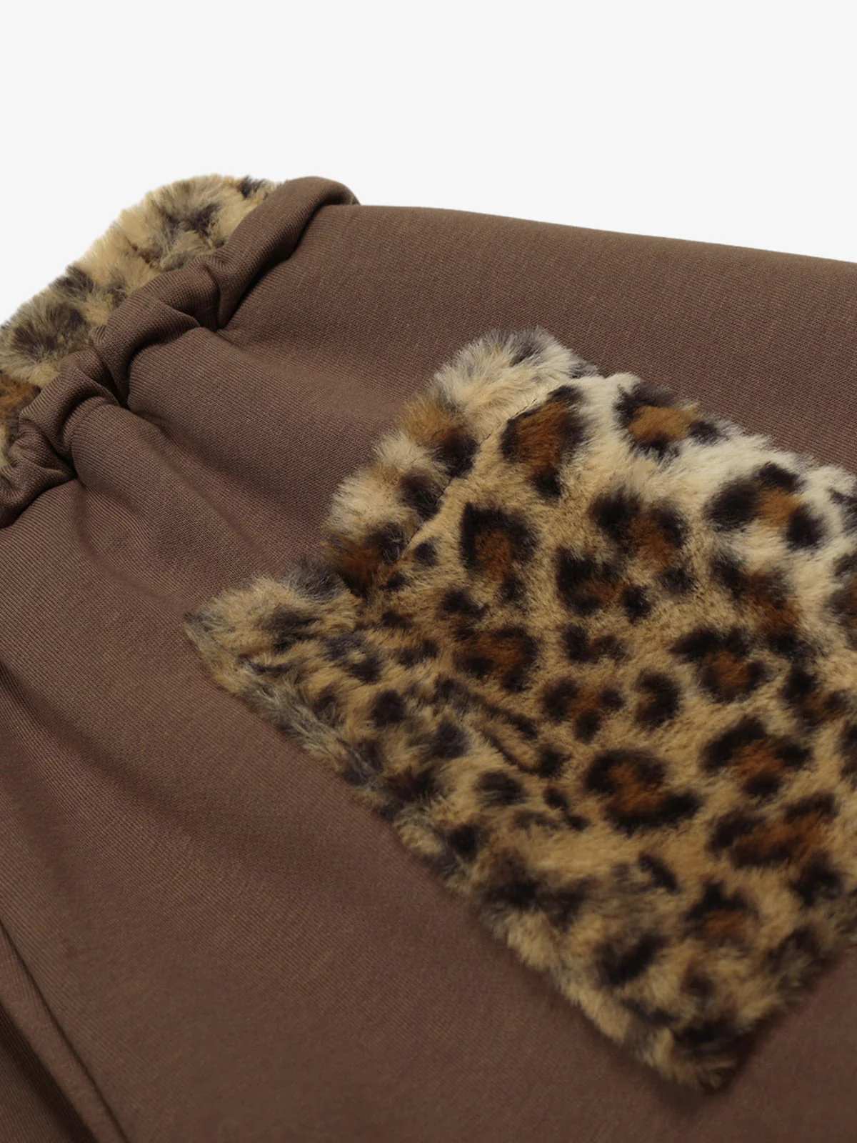 Retro Double-Waist Leopard Patch Barrel Pants - 2564 - Image 11