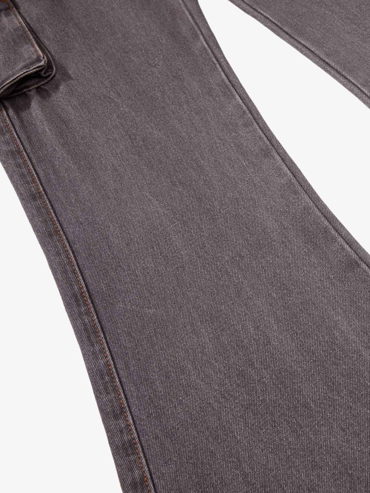 Retro Faded Multi-Pocket Flared Cargo Jeans - Image 7