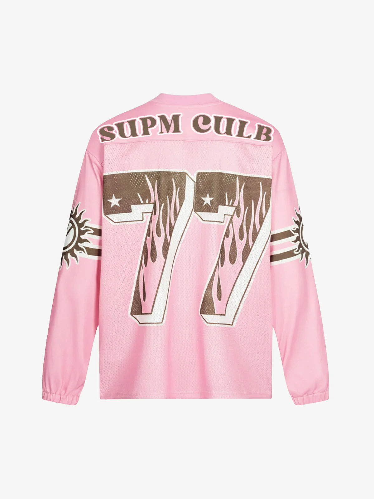 Retro Graphic Flame Number Print Long-Sleeve Jersey T-Shirt - Image 5