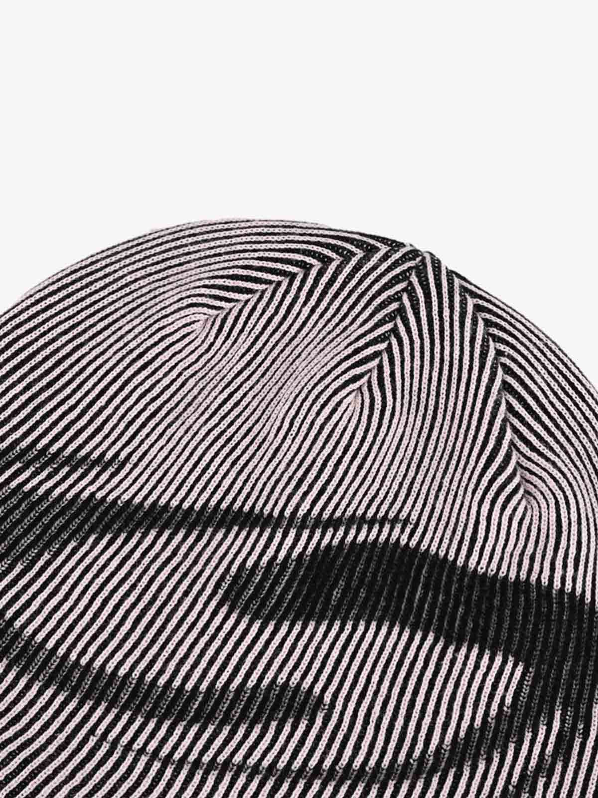 Retro High-Street Striped Graphic Knit Beanie - Image 5