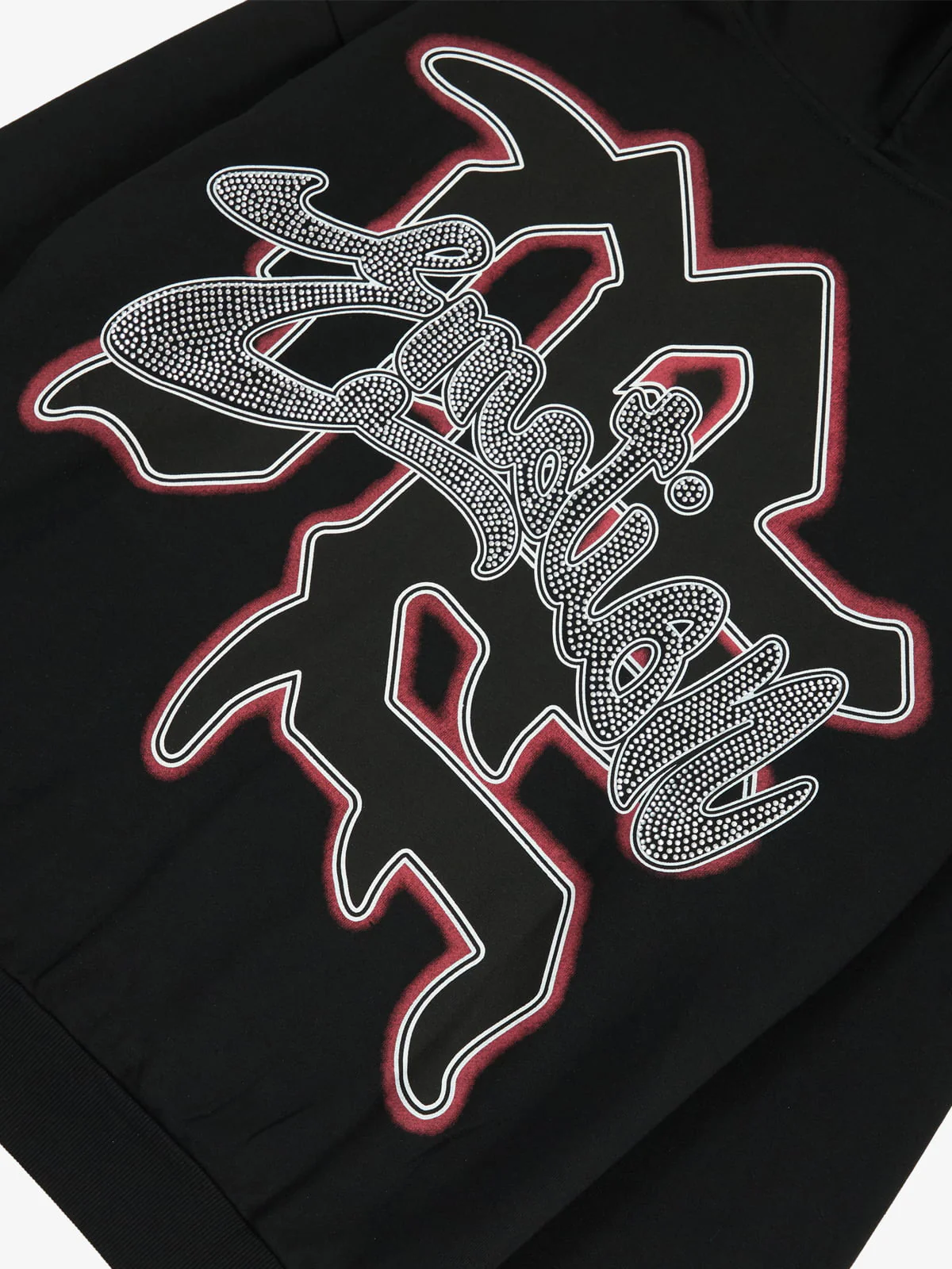 Retro Hip-Hop Cupid Rhinestone Zip Up Hoodie - Image 4