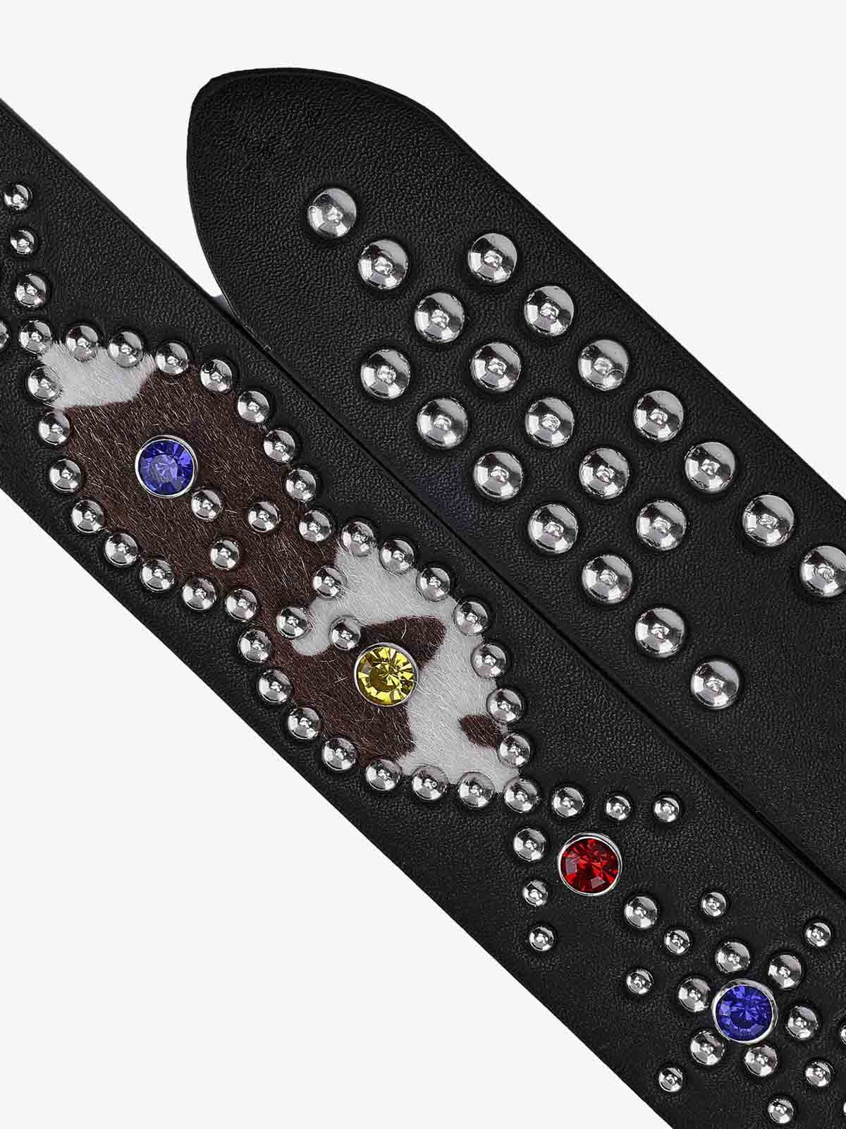 Retro Multicolor Gem Studded PU Belt - Image 5