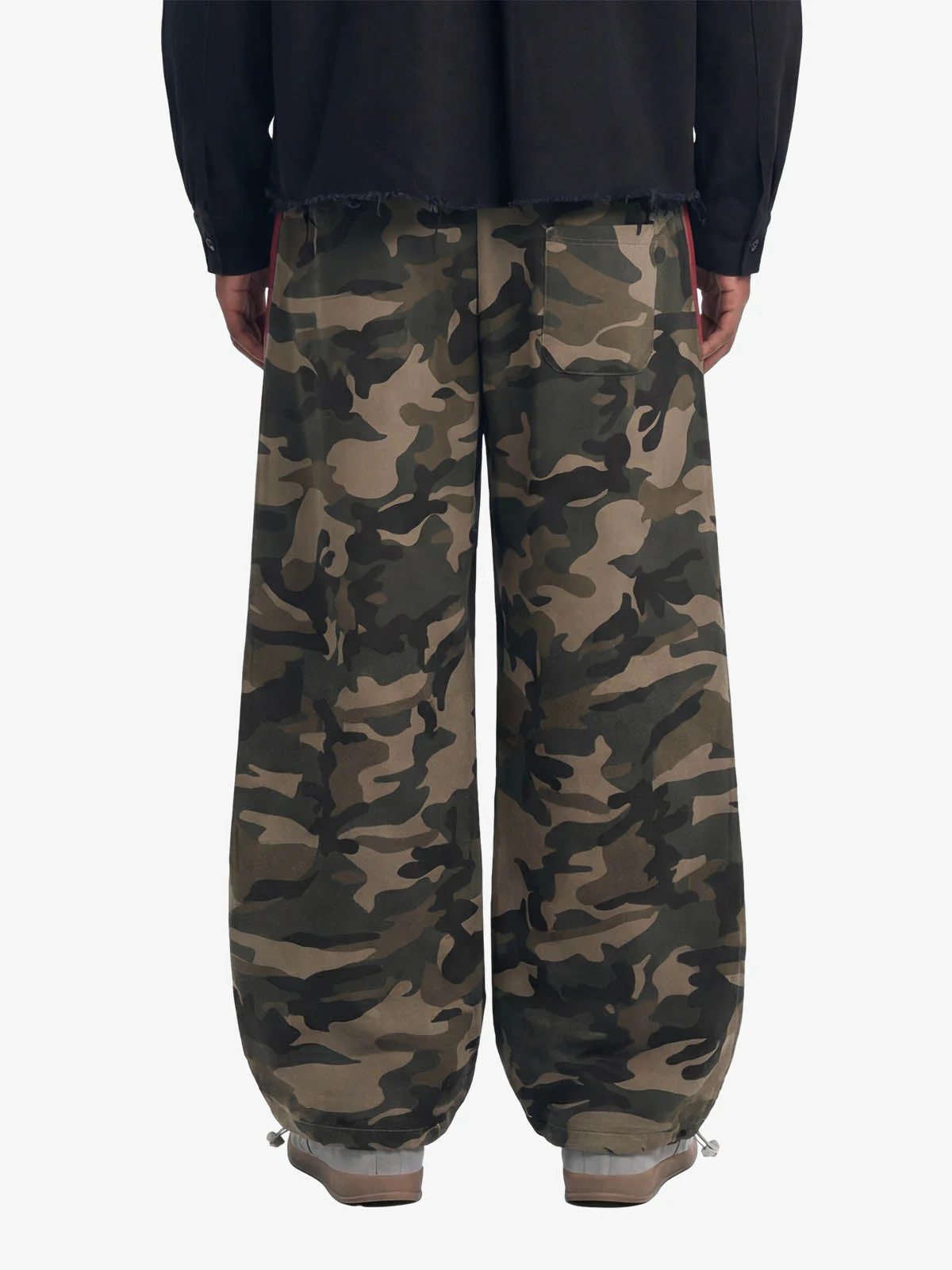 Retro Patchwork Embroidered Camouflage Barrel Pants - 2520 - Image 3