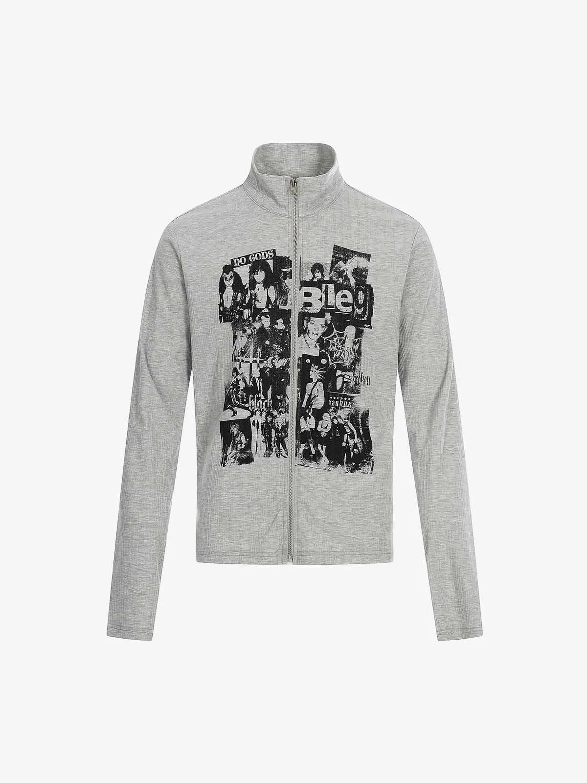 Retro Punk Print Knit Cardigan Long Sleeve Top - Image 13