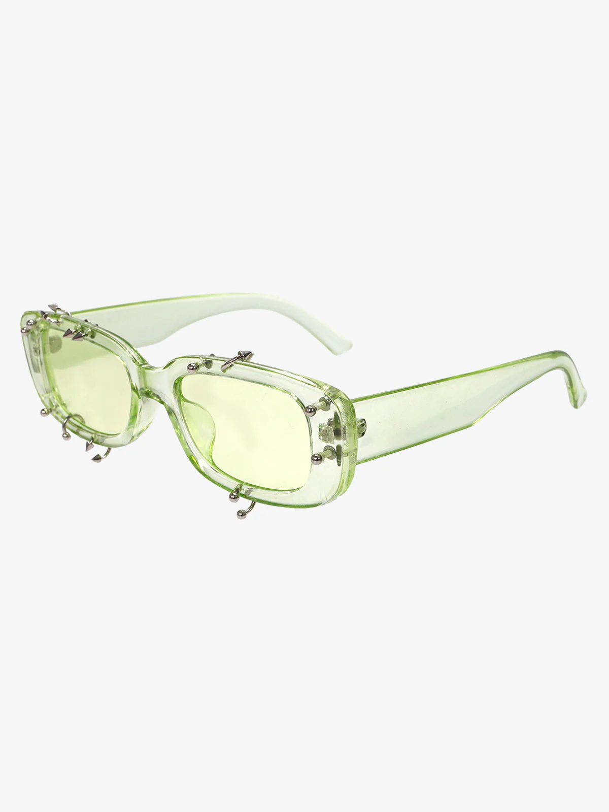 Retro Punk Studded Small Square Frame Sunglasses - Image 3