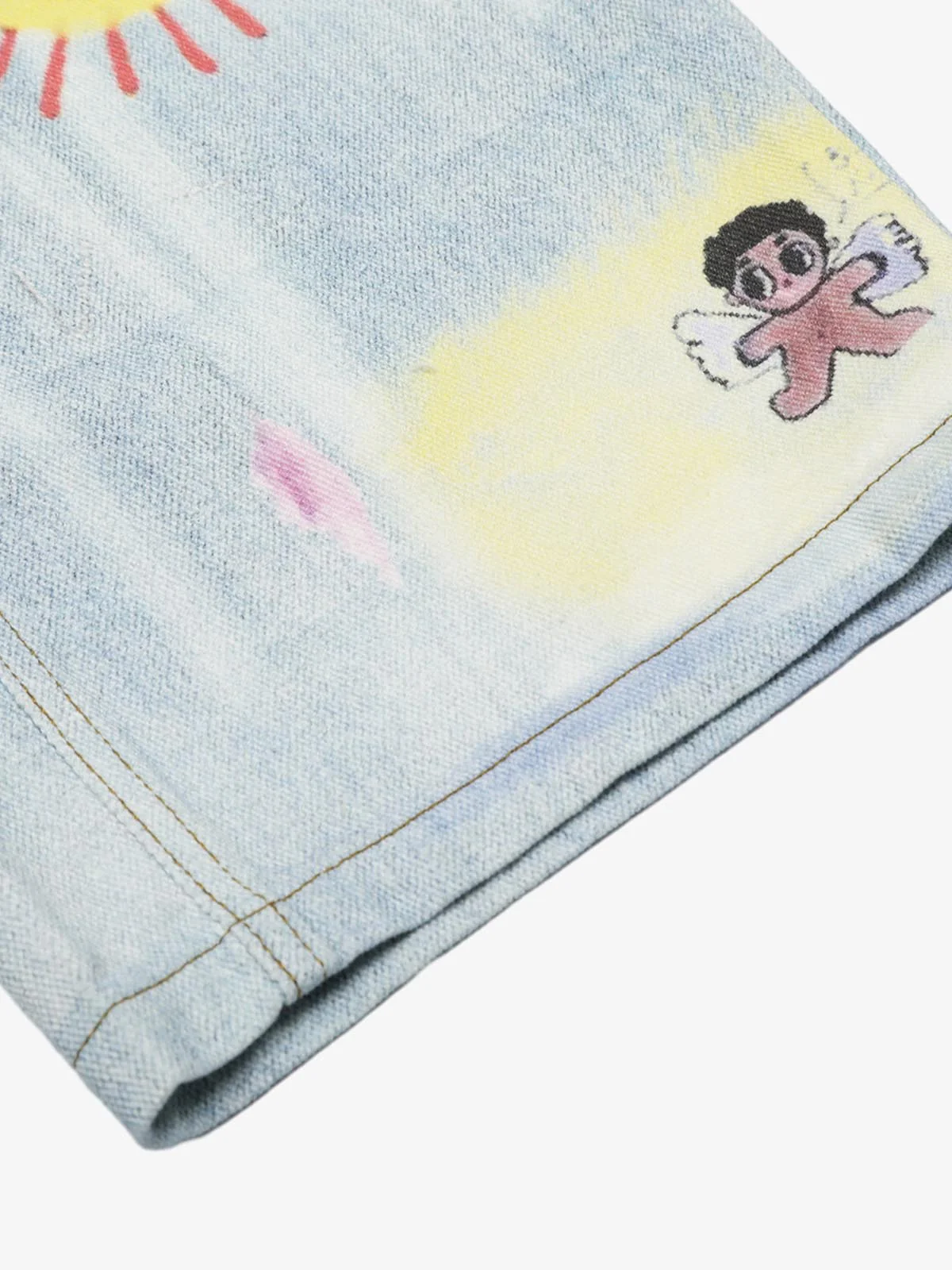 Retro Spray Graffiti Fun Straight Jeans - 2448 - Image 9