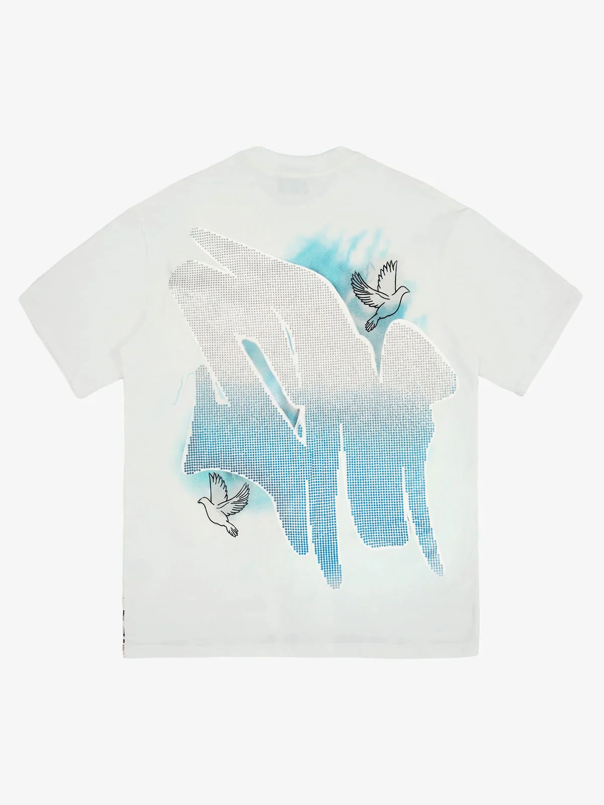 Retro Street Peace Dove Angel Rhinestone T-Shirt - Image 6