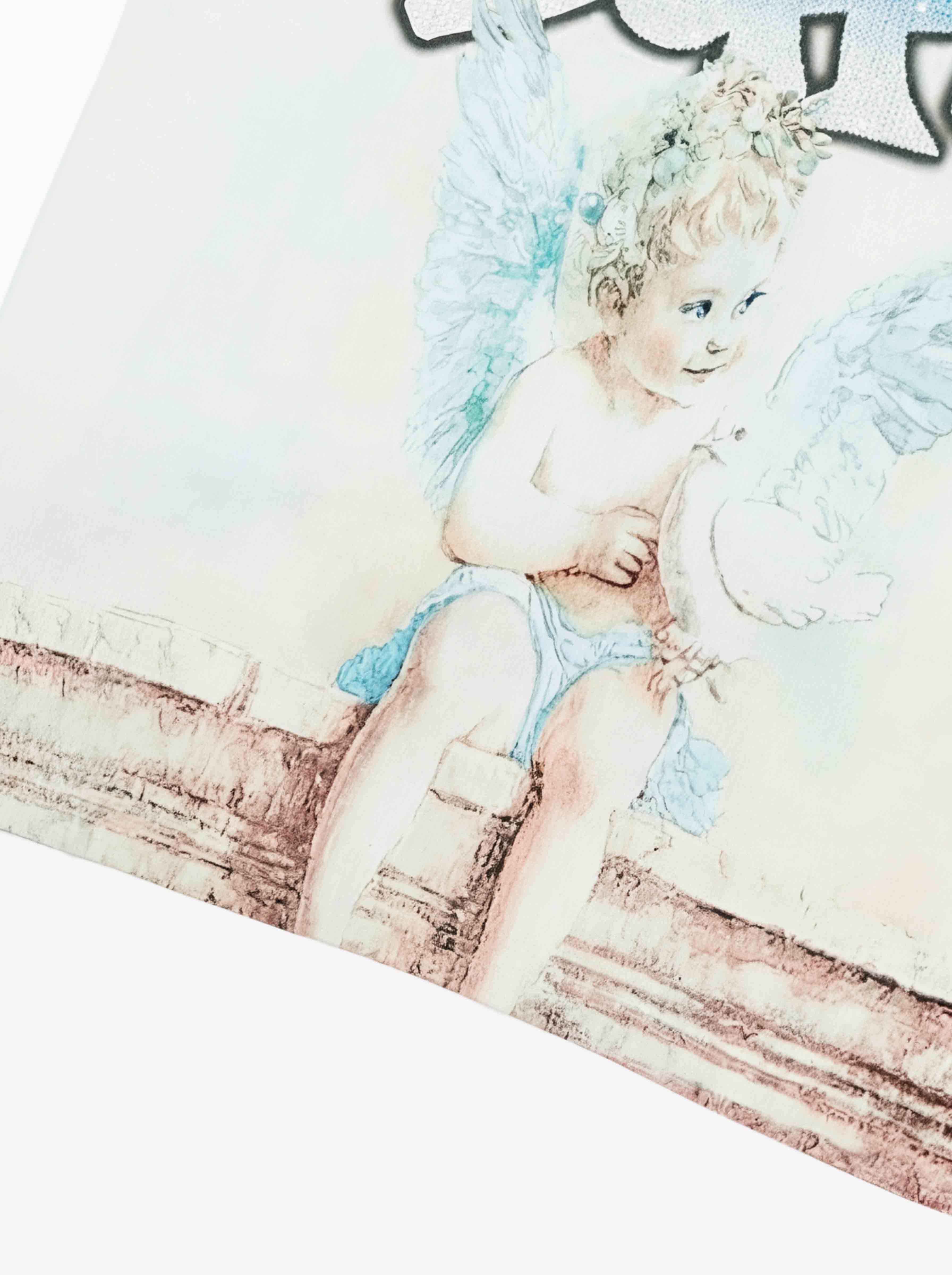 Retro Street Peace Dove Angel Rhinestone T-Shirt - Image 8