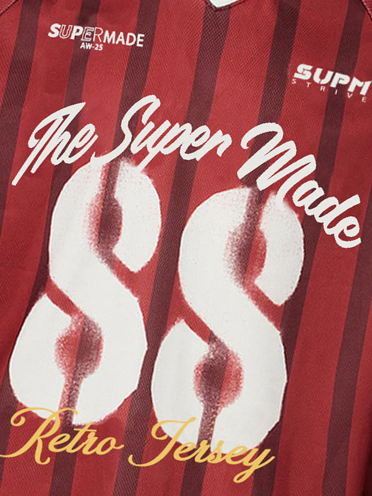 Retro Striped 88 Print Graphic Jersey Long-Sleeved T-Shirt - 2618 - Image 4