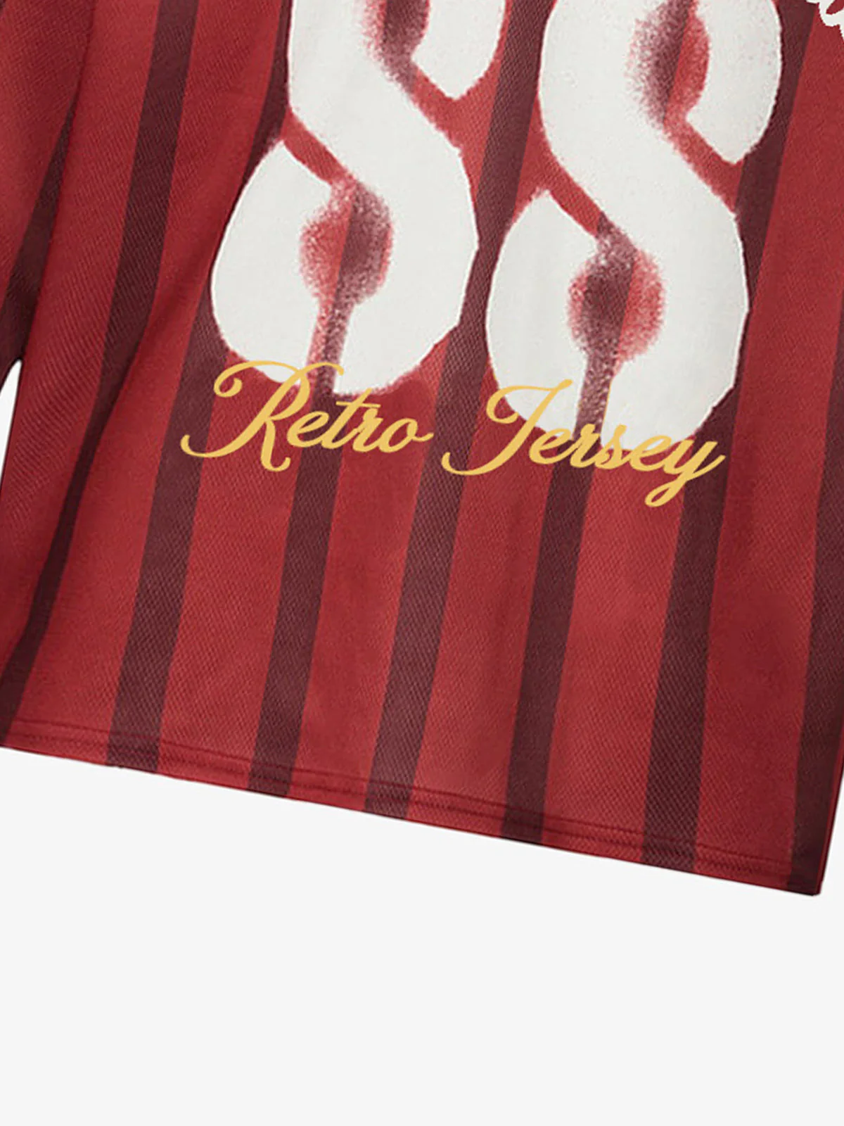 Retro Striped 88 Print Graphic Jersey Long-Sleeved T-Shirt - 2618 - Image 7