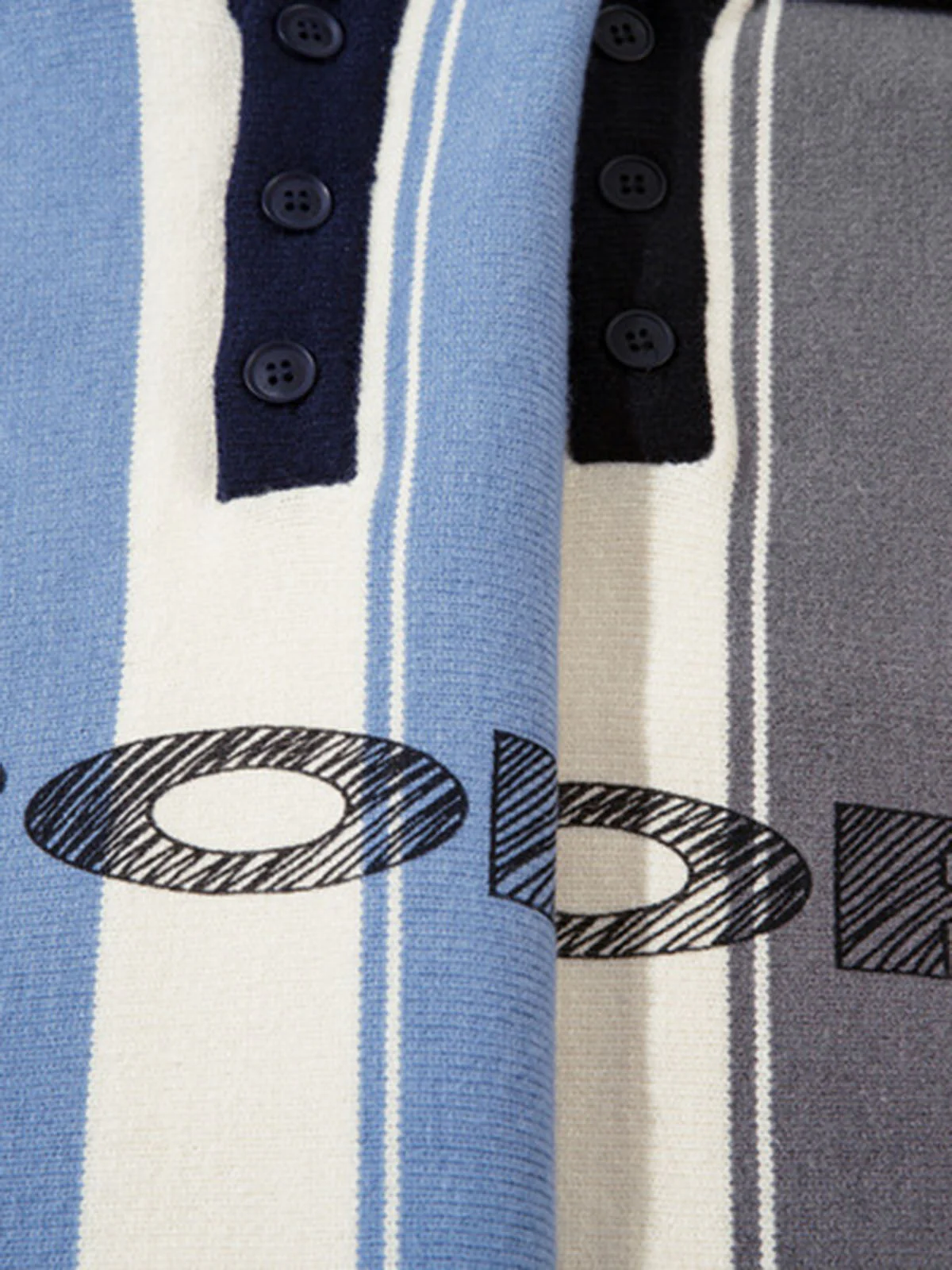Retro Striped Polo Collar Sports Jersey Knit Sweater - Image 15