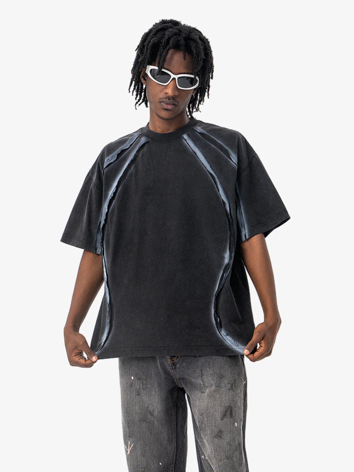 Retro Structured Panels T-Shirt - Image 2