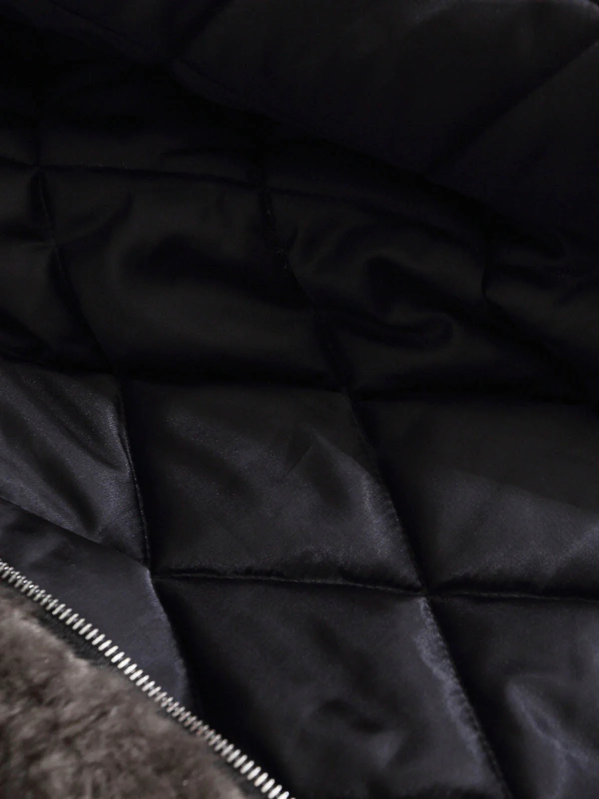 Retro Suede Texture Shearling Collar Fleece Bomber Jacket - Image 14