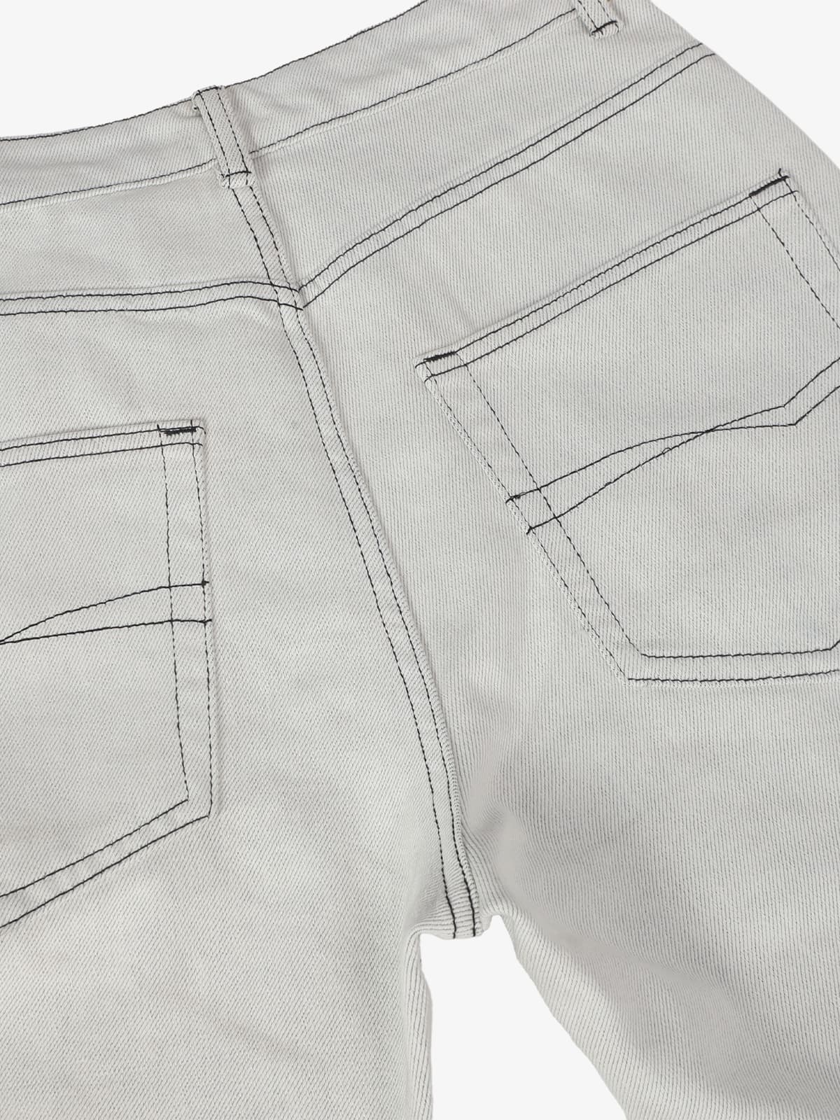 Retro Utility Dirty Wash Whisker Detail Flare Jeans - Image 4