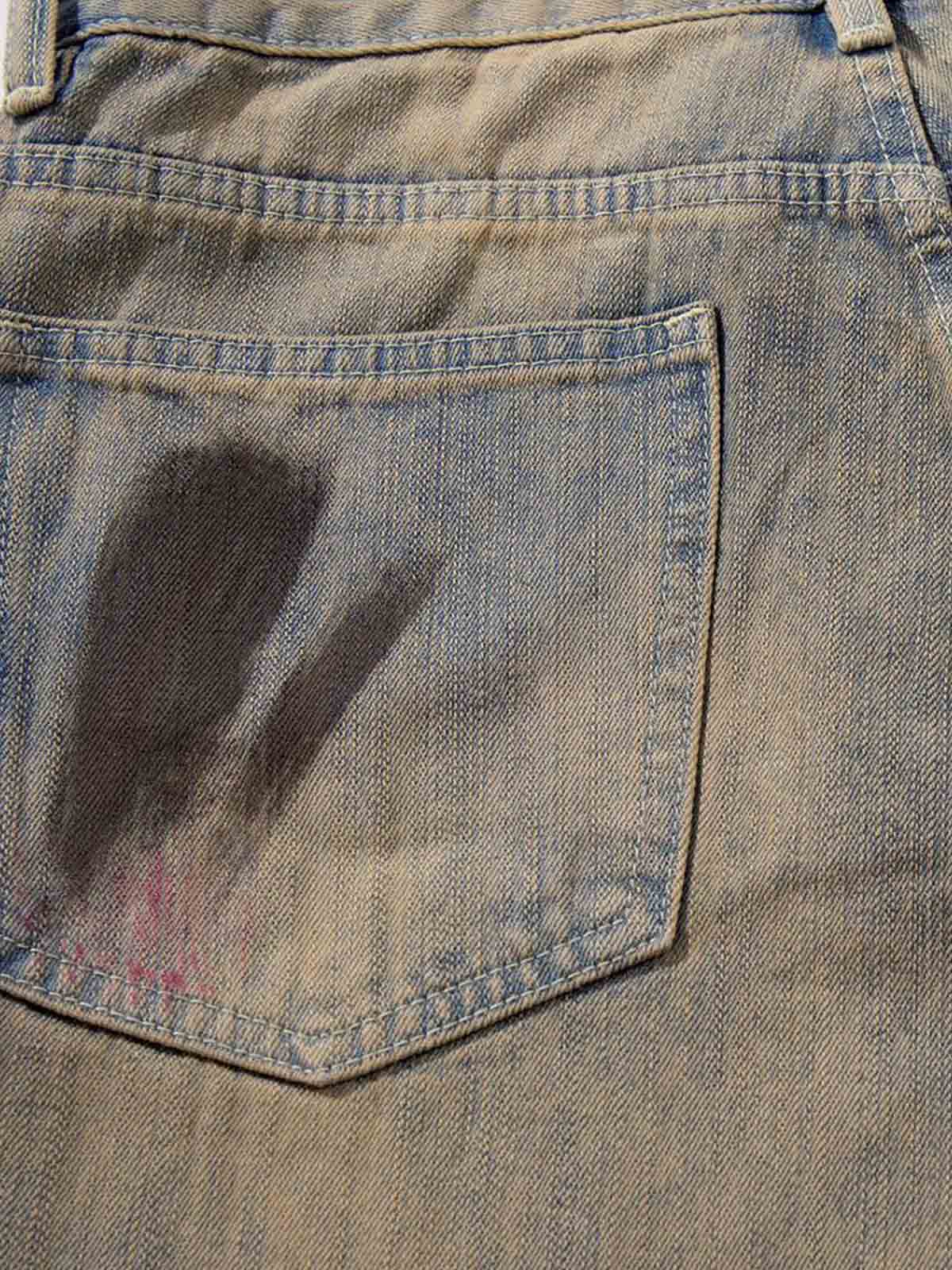 Retro Washed Brushstroke Baggy Jeans - Image 10