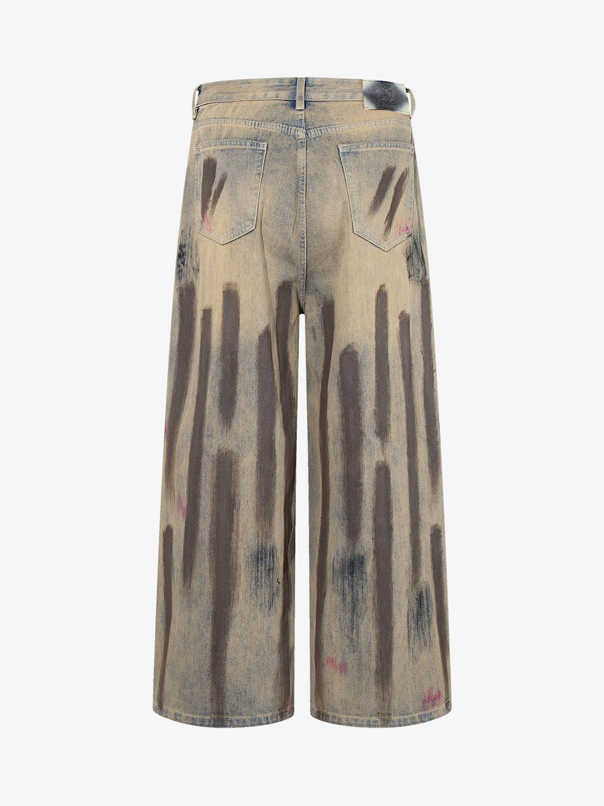 Retro Washed Brushstroke Baggy Jeans - Image 5