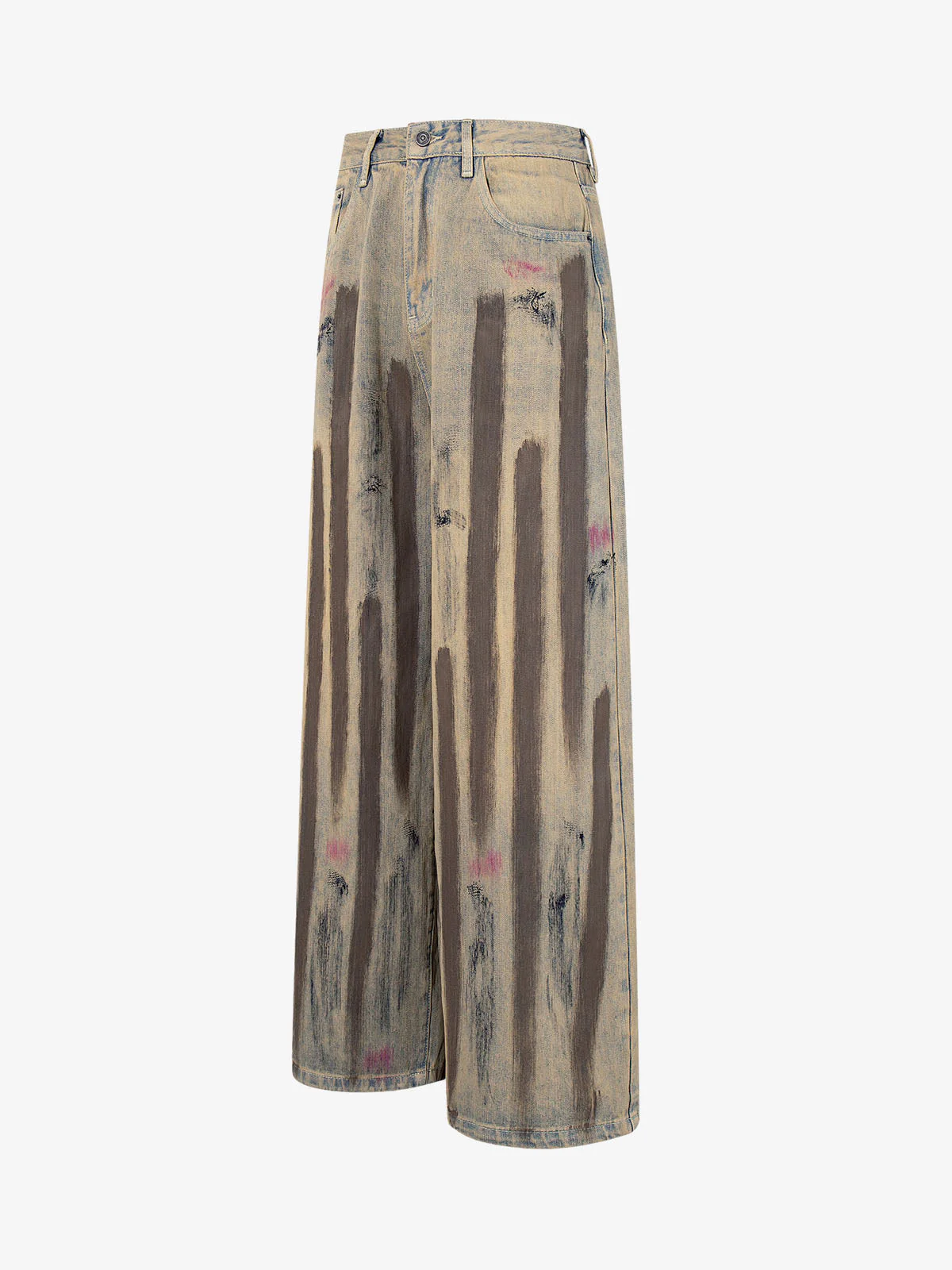 Retro Washed Brushstroke Baggy Jeans - Image 6