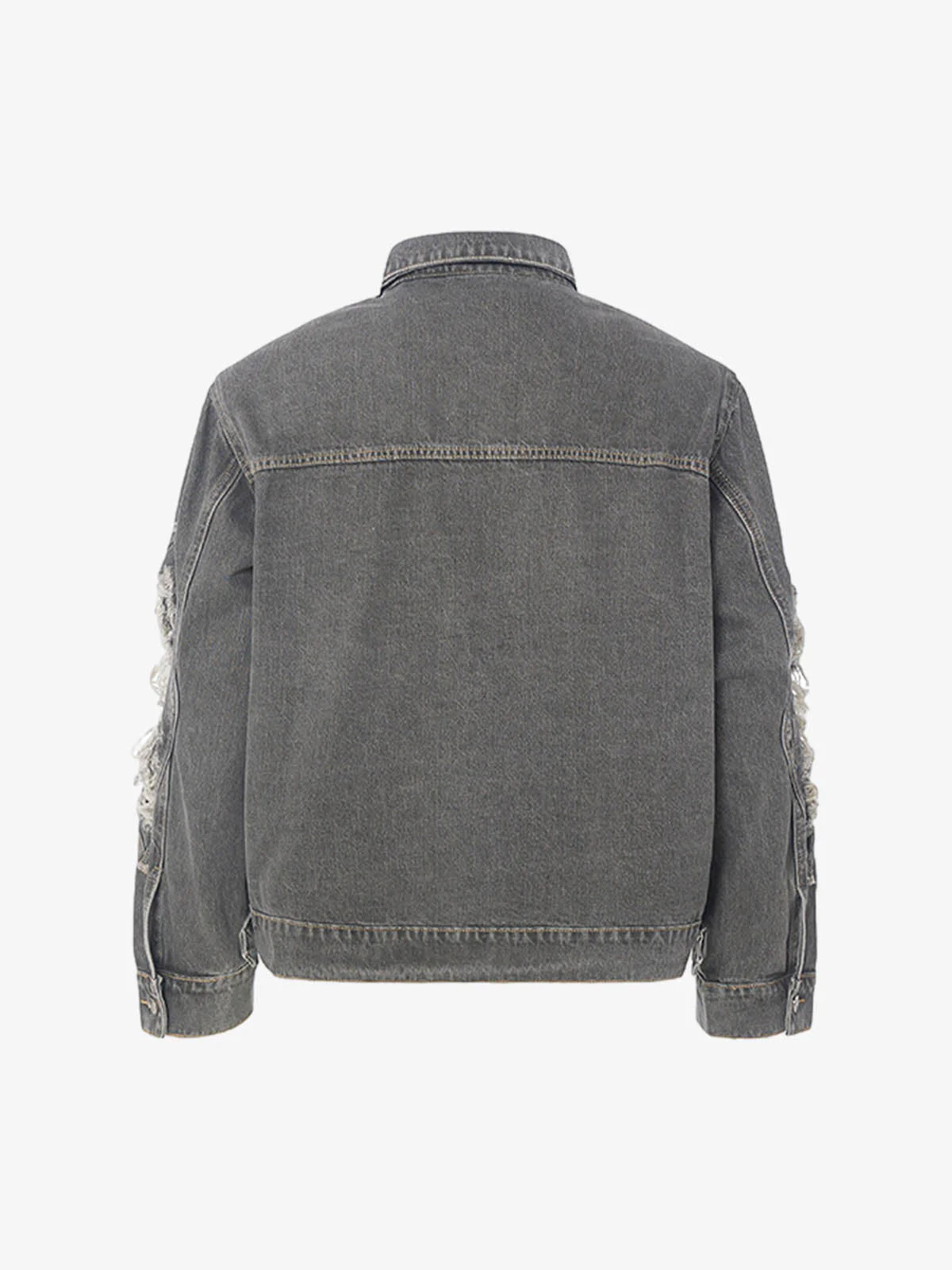 Retro Washed Distressed Denim Jacket - Image 2