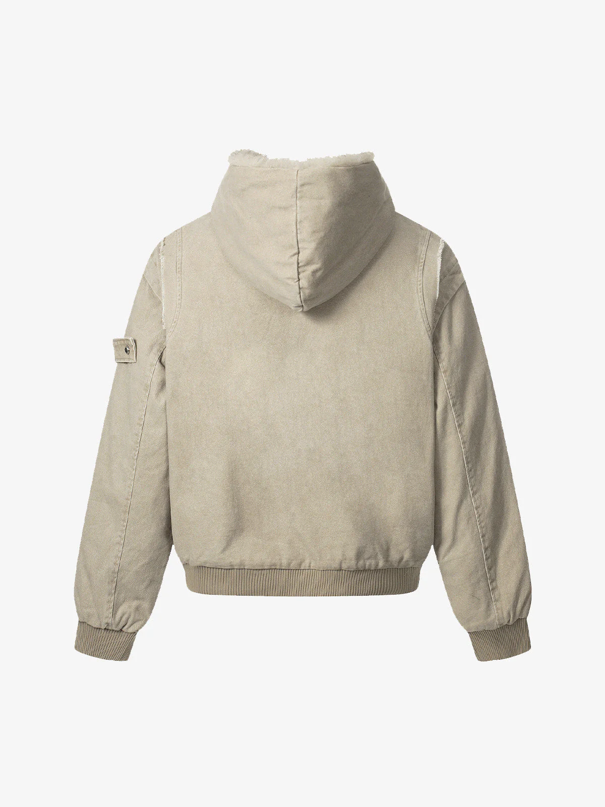 Retro Washed Fleece-lined Hooded Work Jacket - Image 3