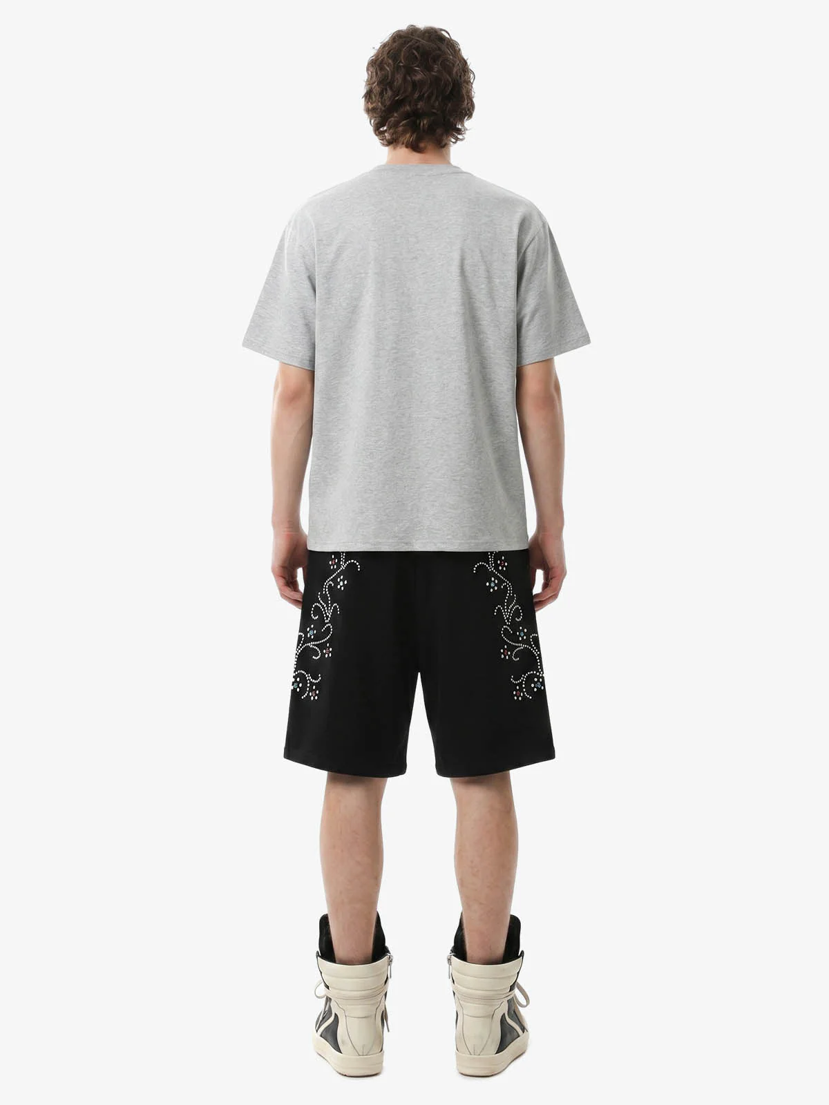 Rhinestone Graphic Knit Shorts - Image 5