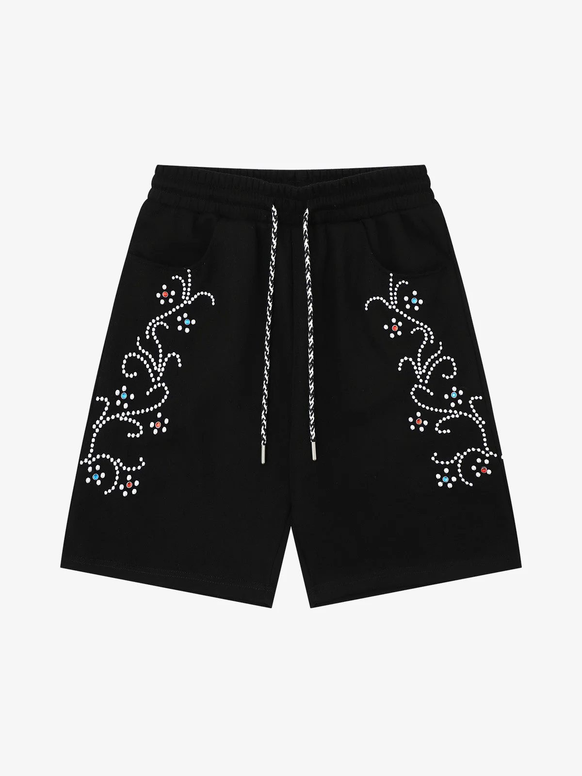 Rhinestone Graphic Knit Shorts - Image 7