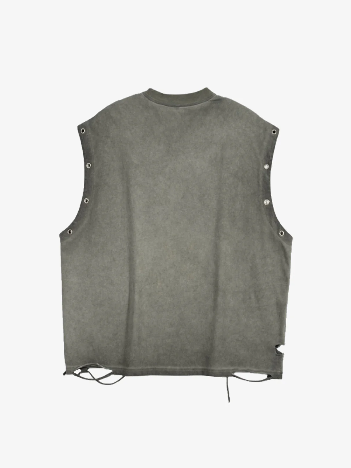 Ripped Graphic Patch Sleeveless Vest - Image 6
