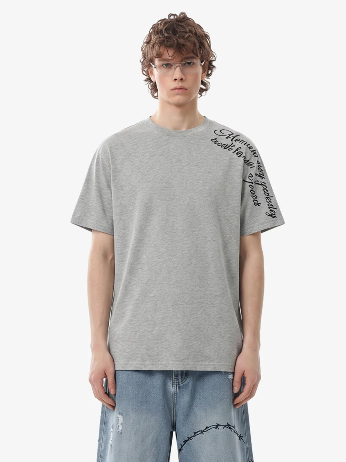 Rose Cross Slogan Graphic T-Shirt