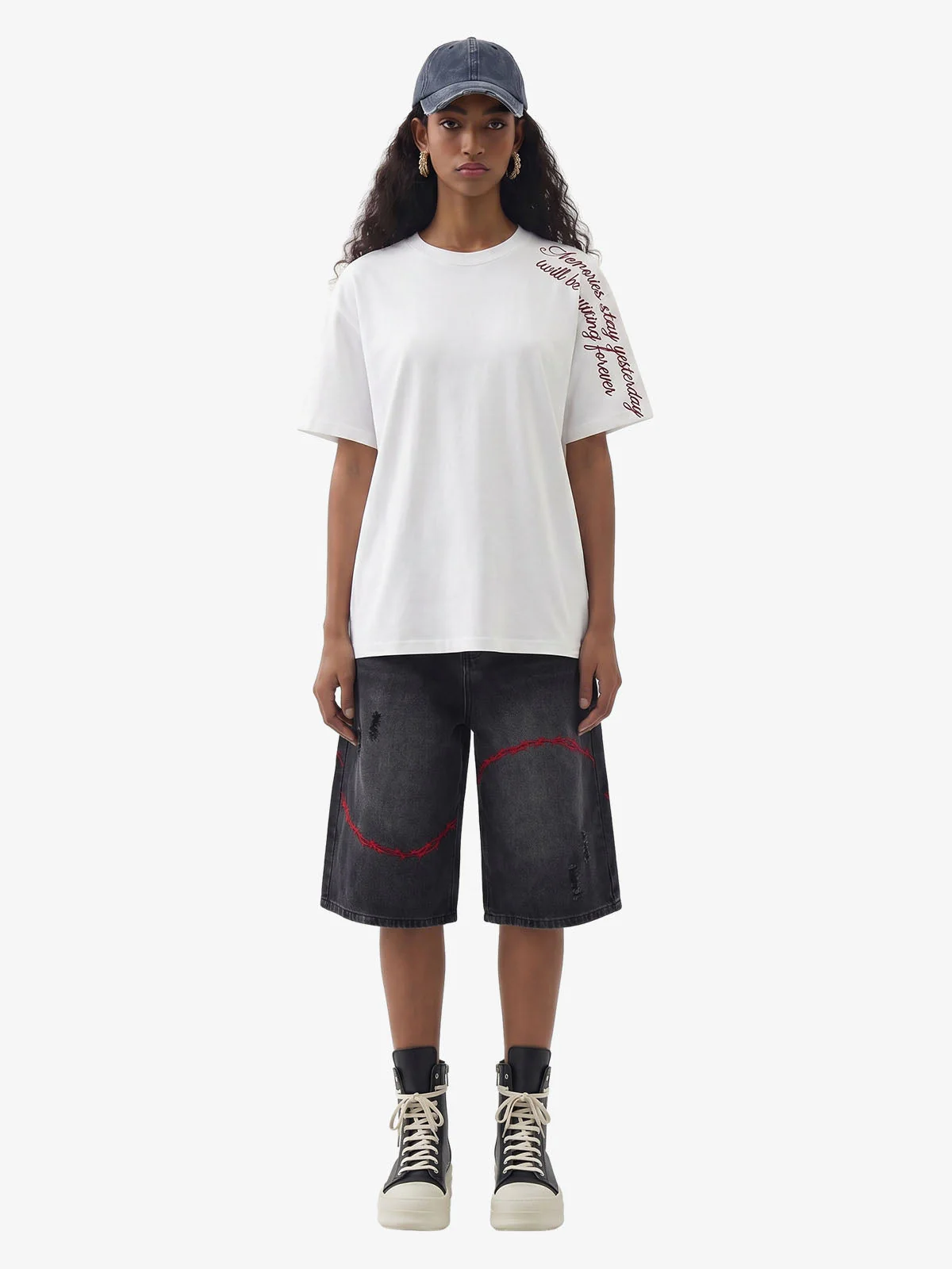 Rose Cross Slogan Graphic T-Shirt - Image 6