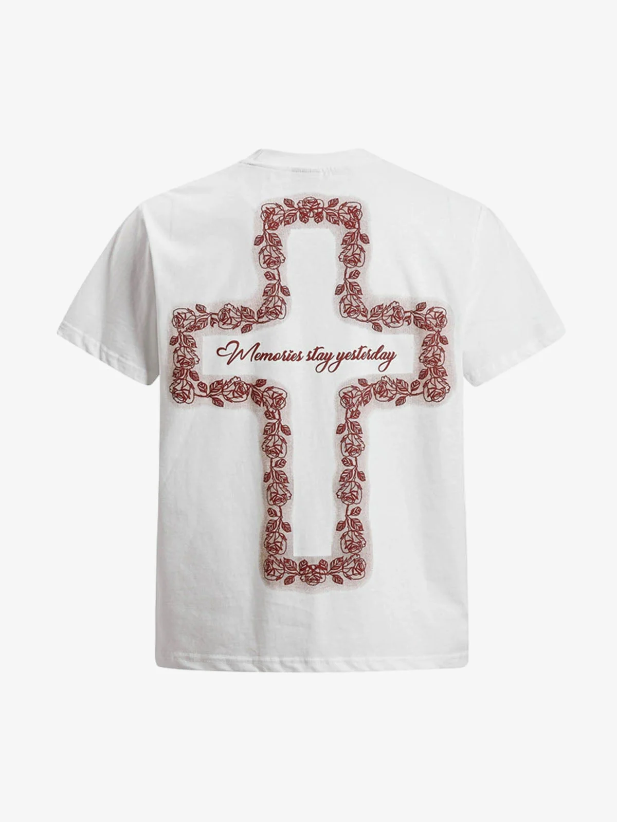 Rose Cross Slogan Graphic T-Shirt - Image 9