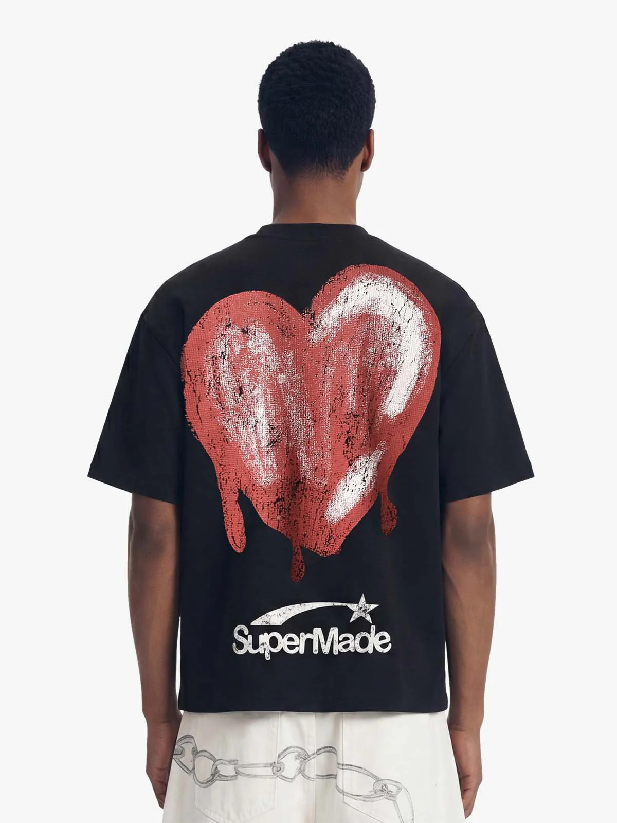 Skeleton & Melted Heart Graphic Waffle Knit T-Shirt - Image 5
