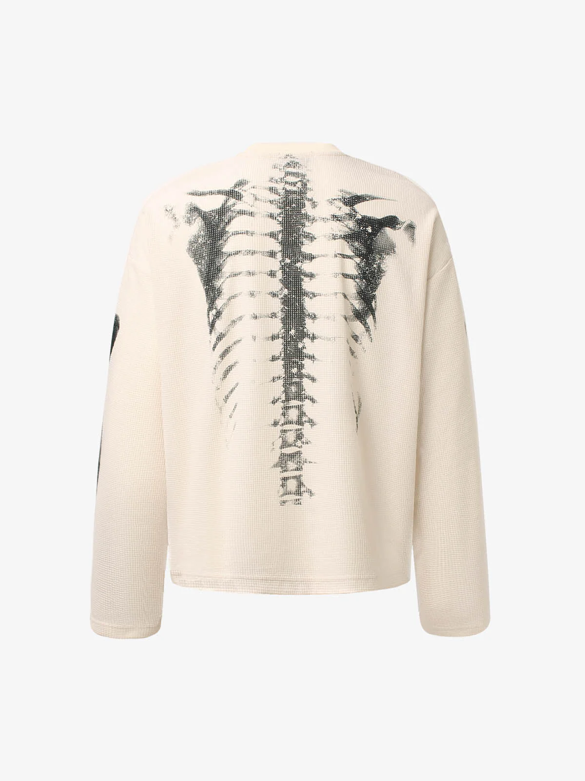Skeleton Graphic Waffle Sweatshirt - 2495 - Image 10