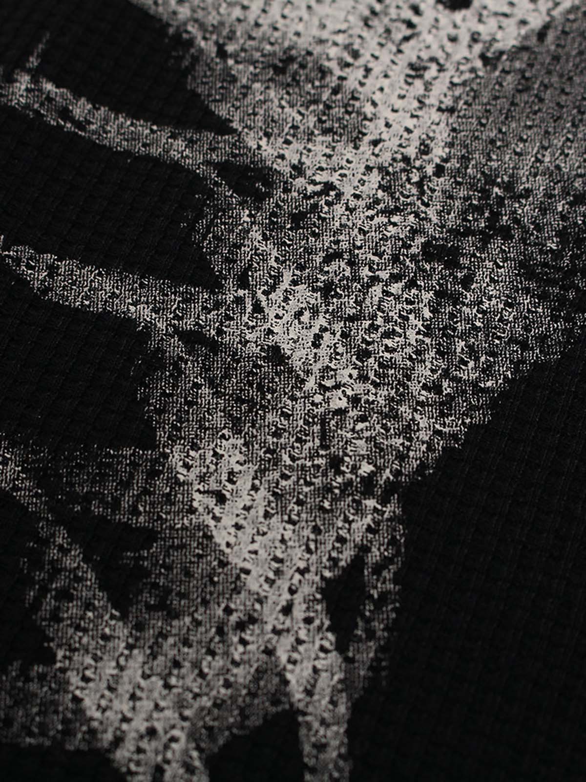Skeleton Graphic Waffle Sweatshirt - 2495 - Image 13