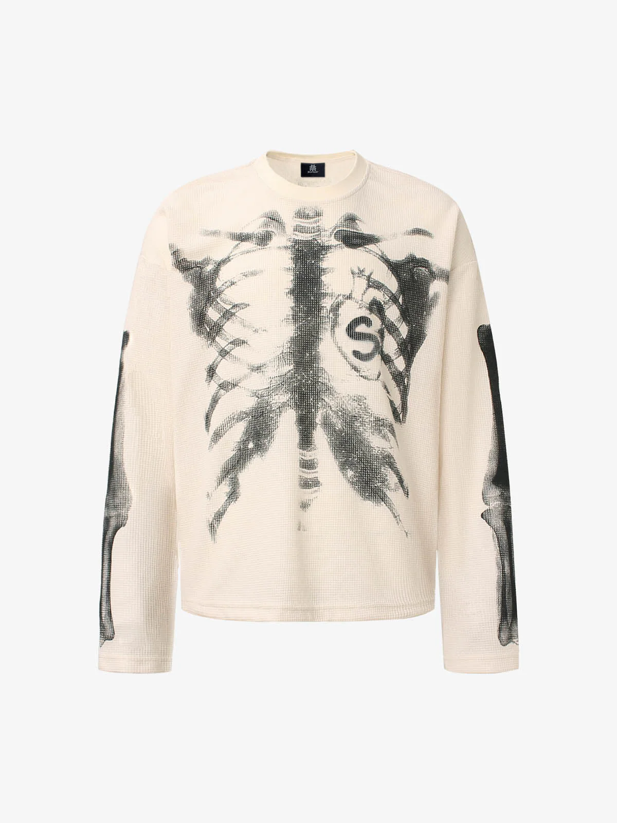 Skeleton Graphic Waffle Sweatshirt - 2495 - Image 2