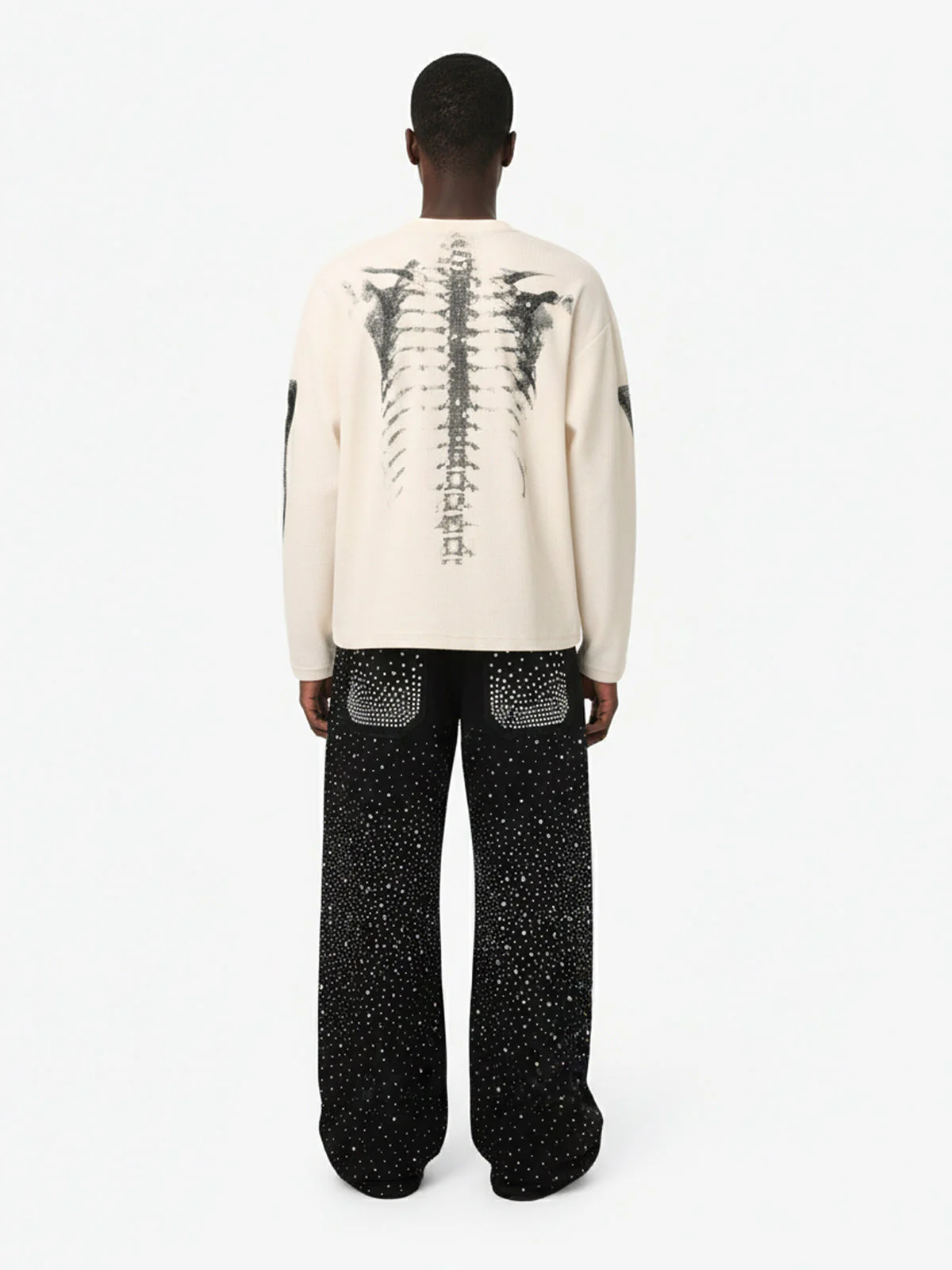 Skeleton Graphic Waffle Sweatshirt - 2495 - Image 5