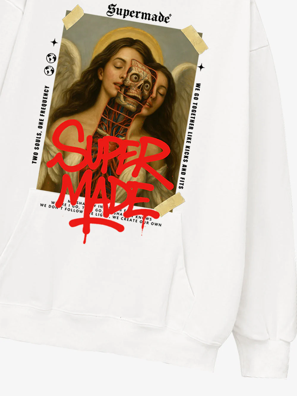 Skull And Face Two Soul Pattern Hoodie - Image 10