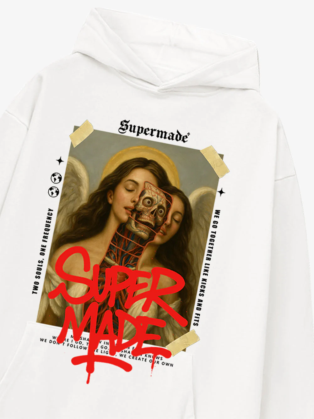Skull And Face Two Soul Pattern Hoodie - Image 8