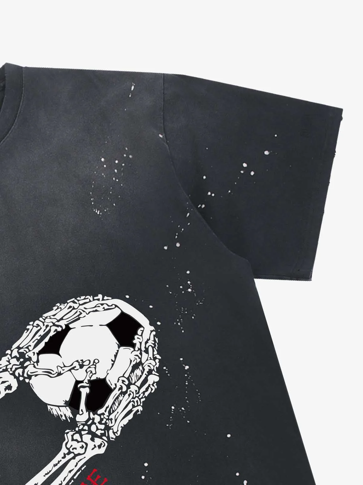 Skull Goalkeeper Splatter Graphic T-Shirt - Image 10