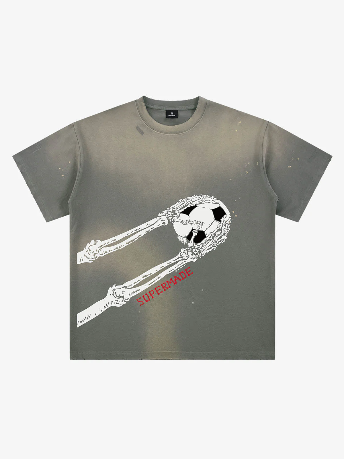 Skull Goalkeeper Splatter Graphic T-Shirt - Image 2