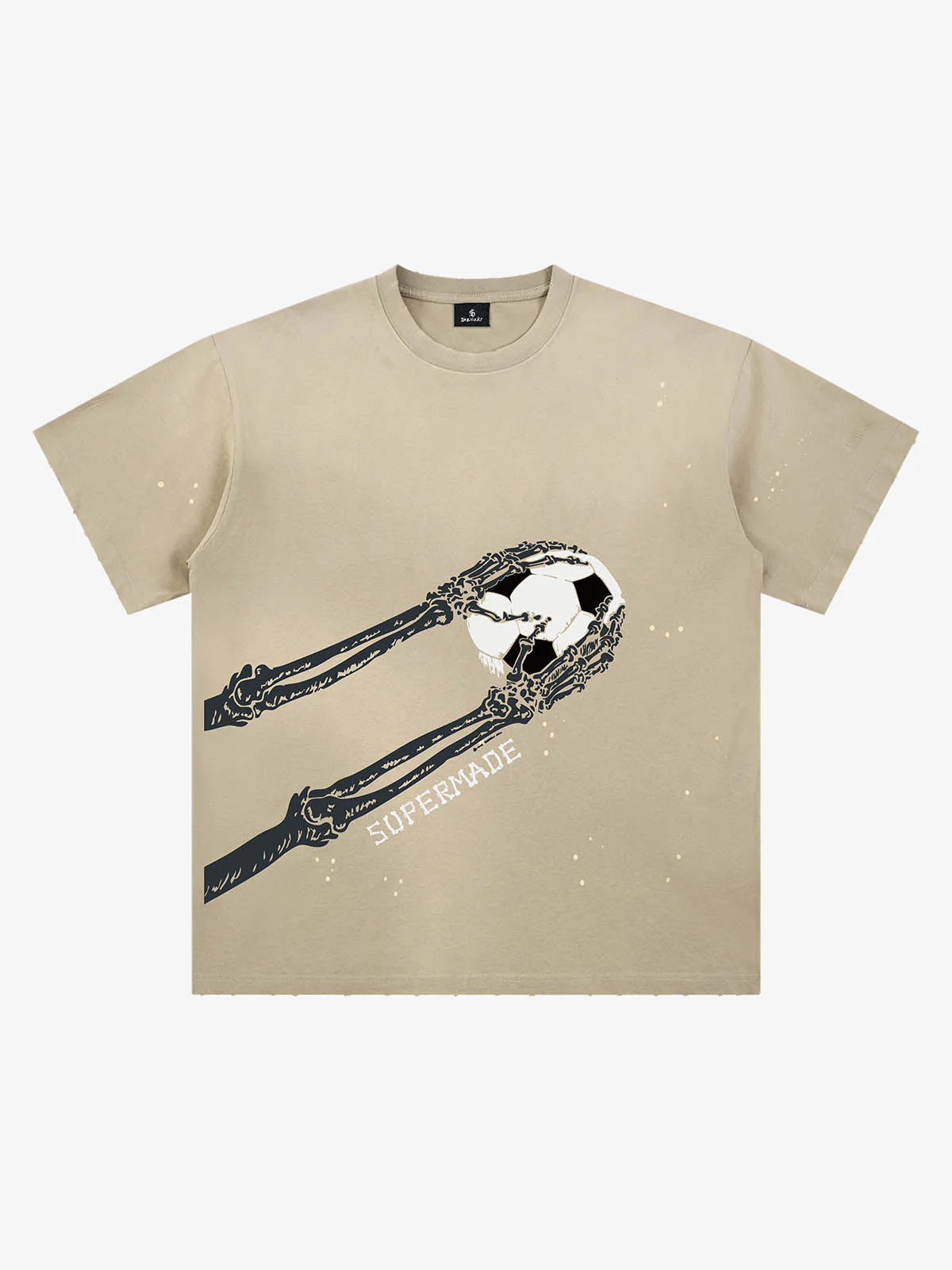 Skull Goalkeeper Splatter Graphic T-Shirt - Image 3