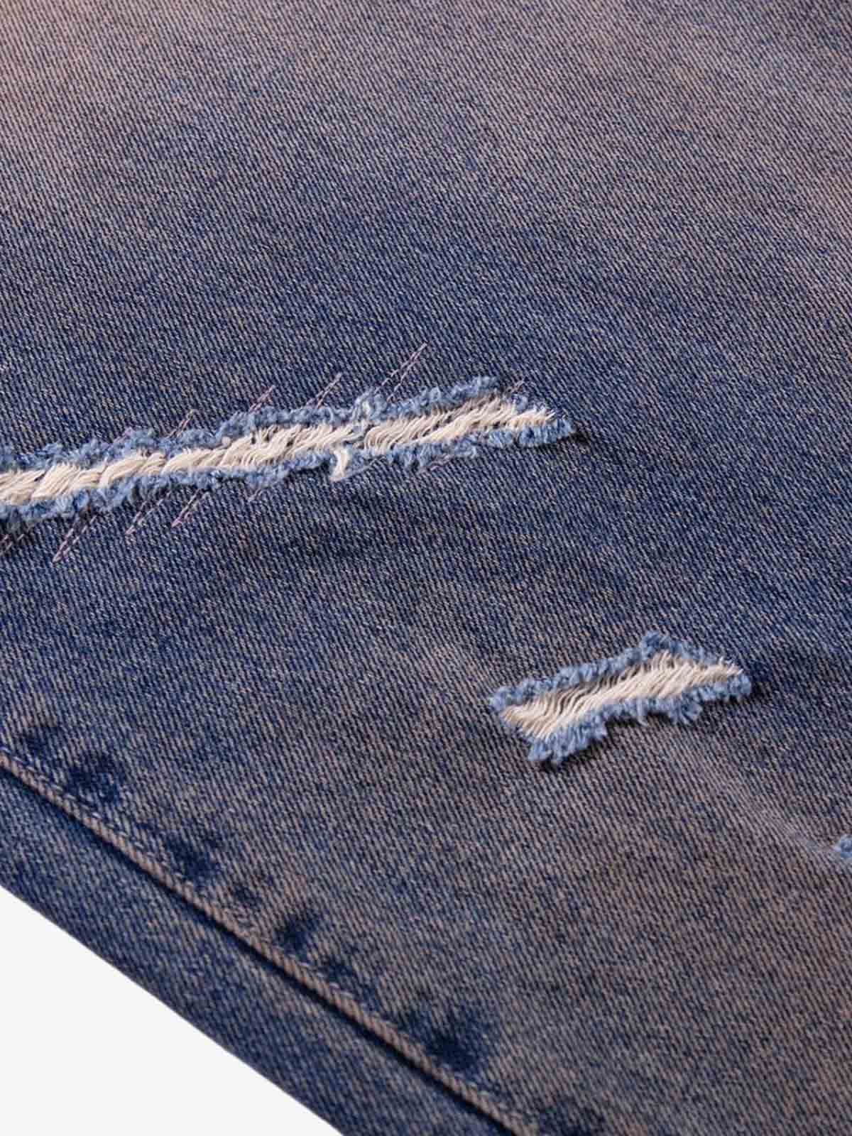 Slash Distressed Washed Denim Jeans - Image 5