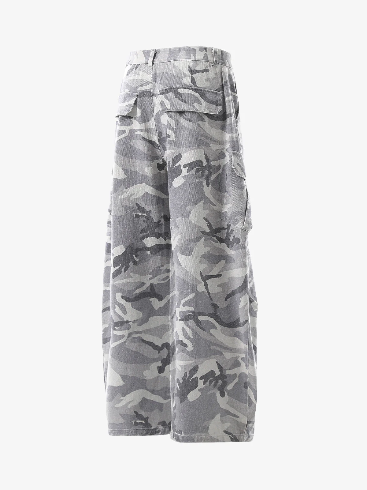 Snow Camouflage Machete Wide-Leg Cargo Barrel Pants - 2548 - Image 11