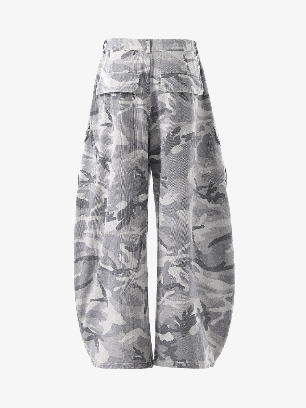 Snow Camouflage Machete Wide-Leg Cargo Barrel Pants - 2548 - Image 9