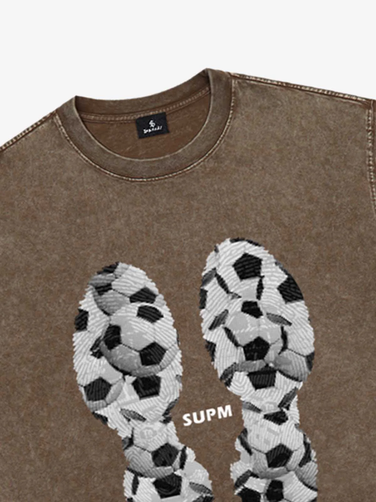 Soccer Ball Footprint Graphic T-Shirt - Image 5
