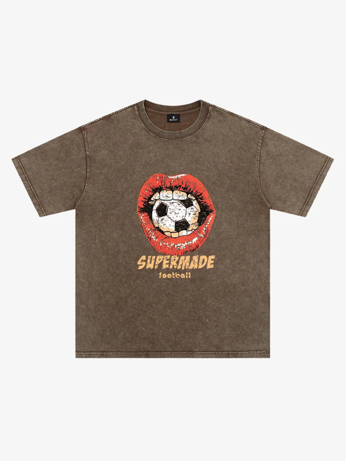 Soccer Ball Lips Graphic T-Shirt